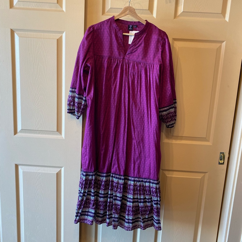 Anna Sui Uniqlo Cotton 3/4 Sleeve Dress New With Tag